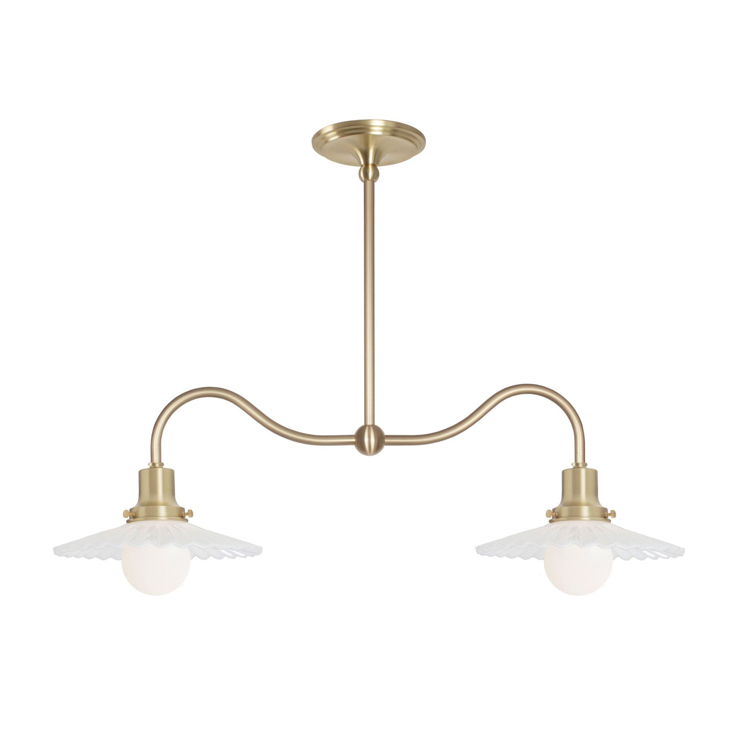 Marjorie Petite Double Pendant shown in Brass.