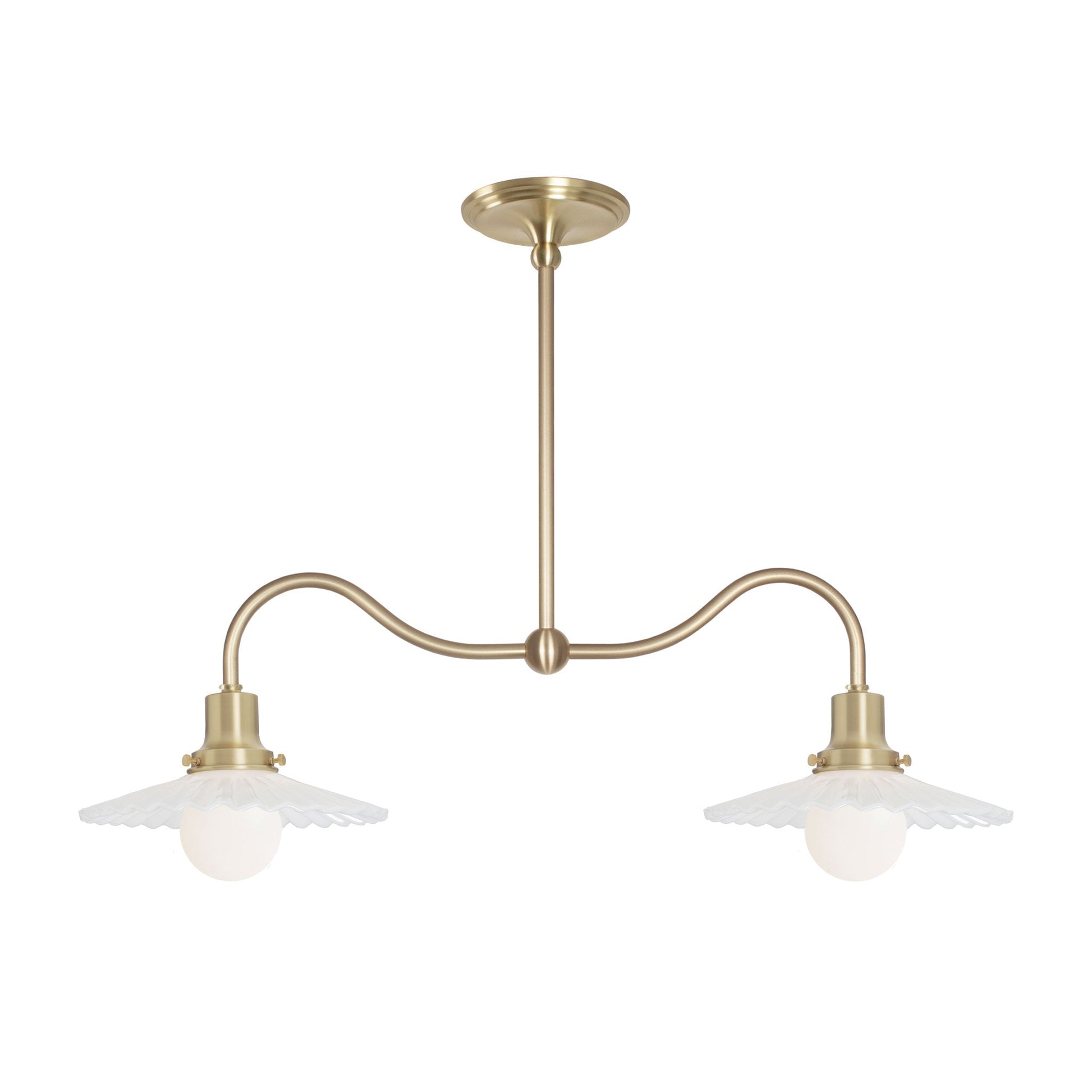 Marjorie Petite Double Pendant shown in Brass.