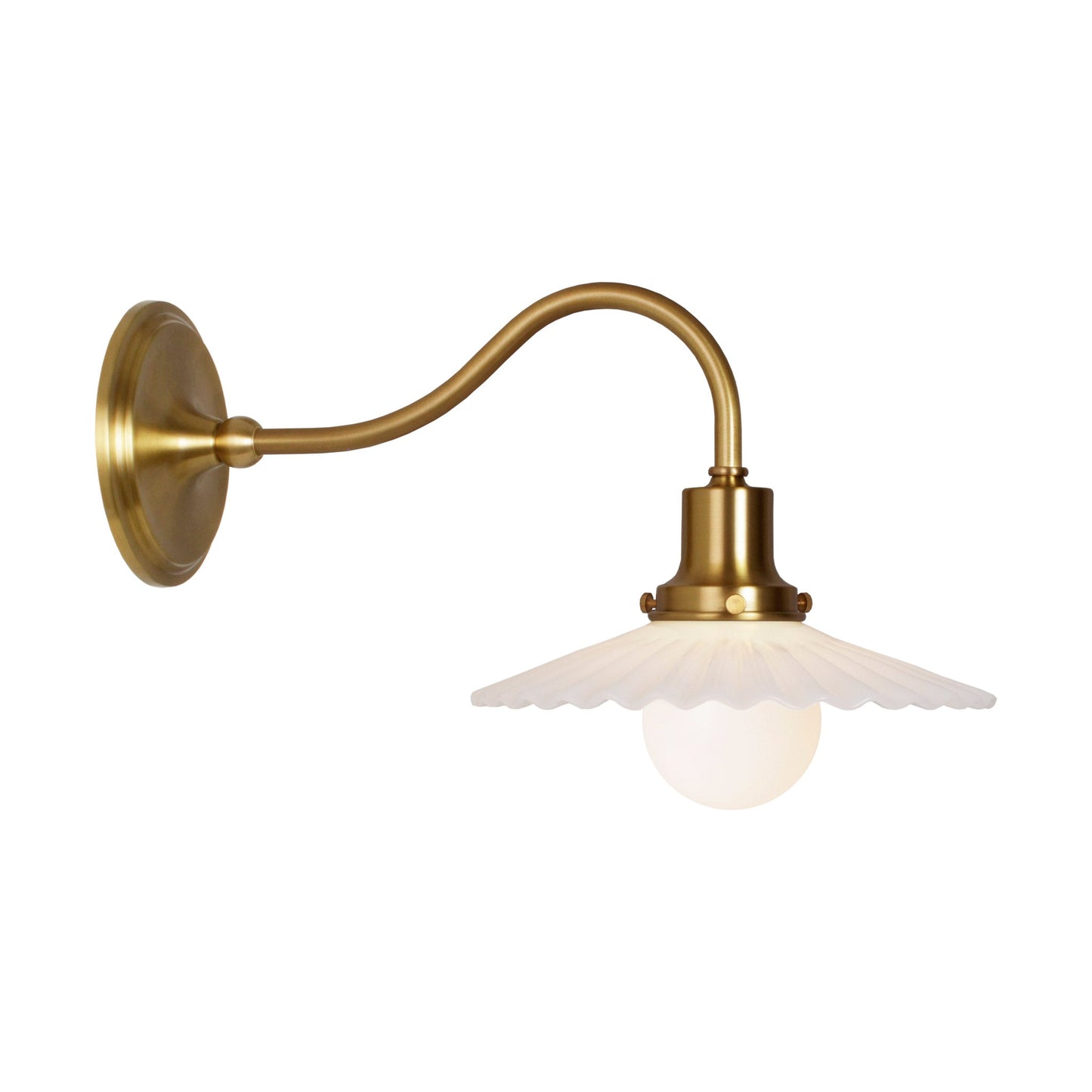 Marjorie Petite Sconce shown in Heirloom Brass.