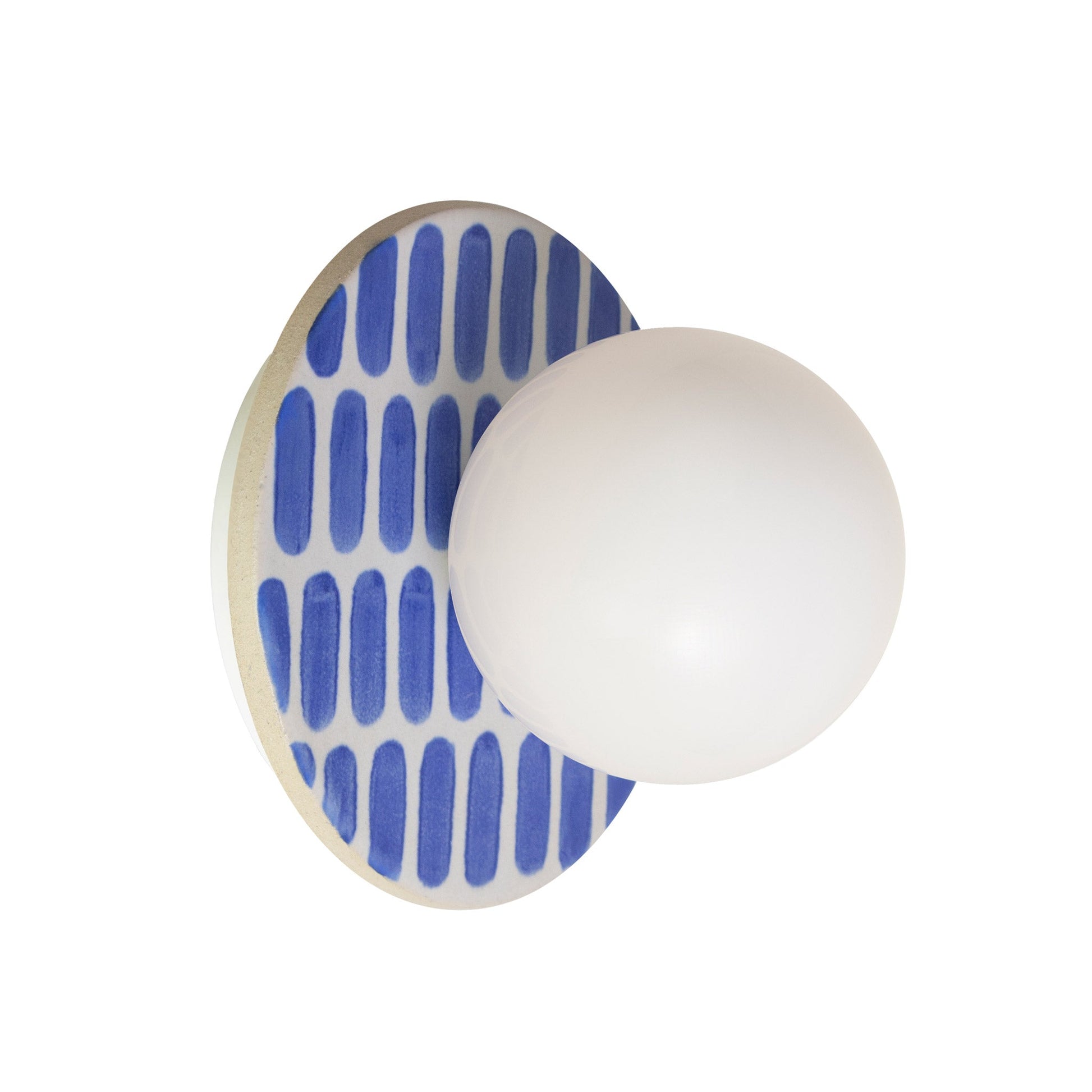 Little Luna shown with a Blue Dot Stripe ceramic canopy
