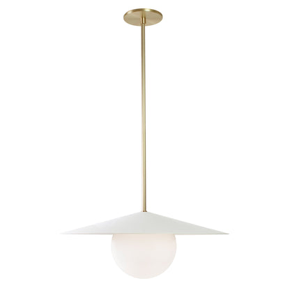 Marie Majeure Pendant shown in White with Brass