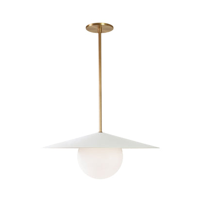 Marie Majeure Pendant shown in White with Heirloom Brass