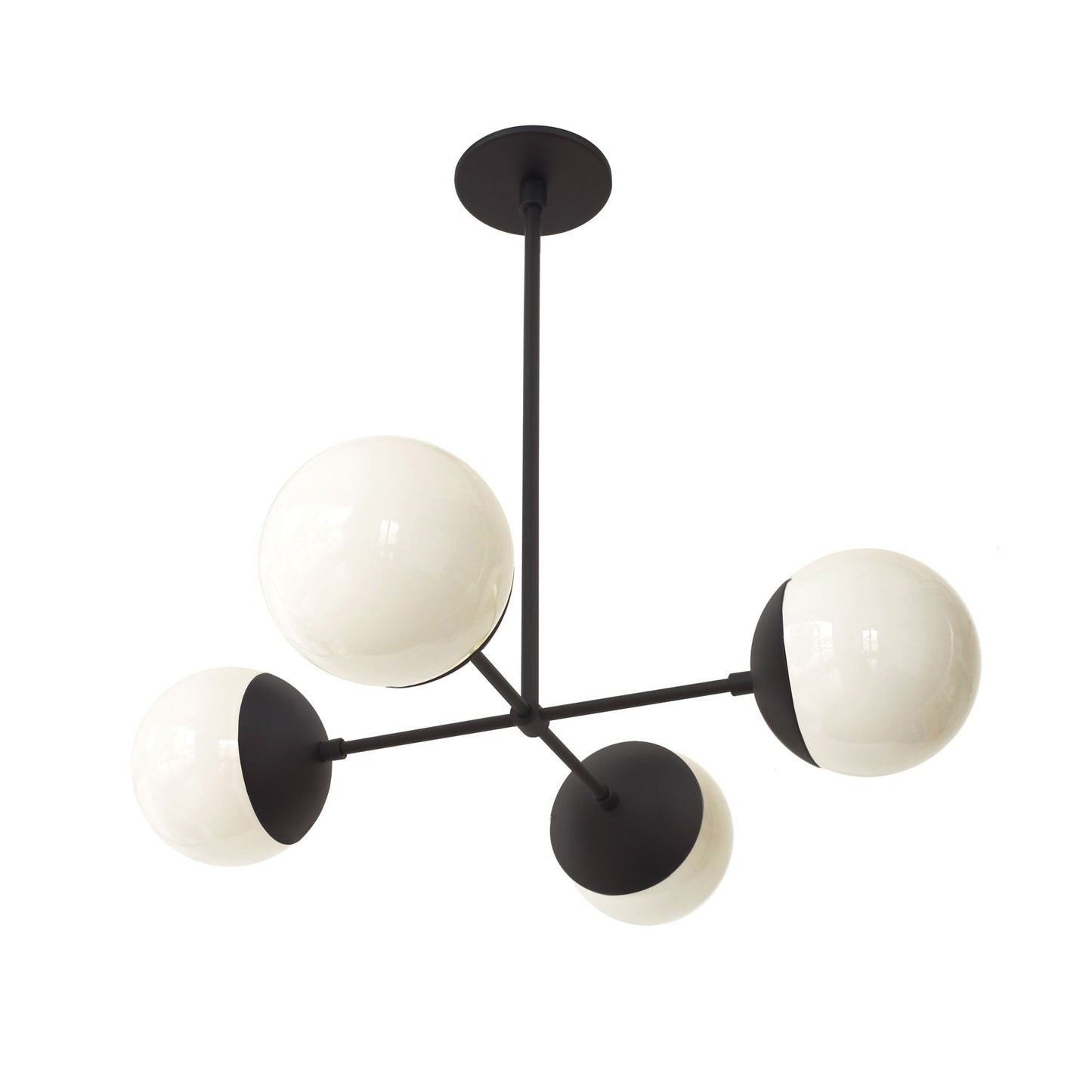 Alto Compass 6" Opal shown in Matte Black, 24" width