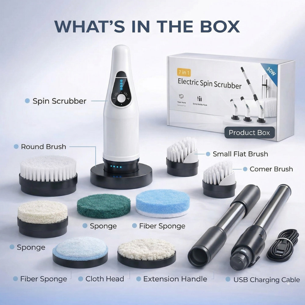 Cloveera™ Electric Spin Scrubber (9-in-1)