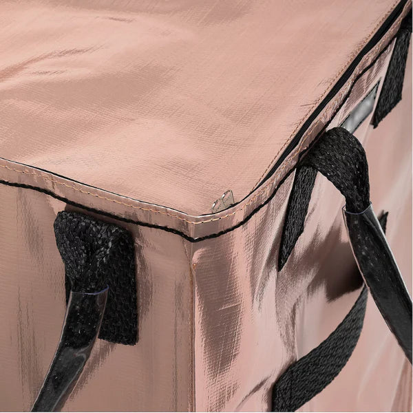 Rolling Tote Bag with Zip Top & Button Closure